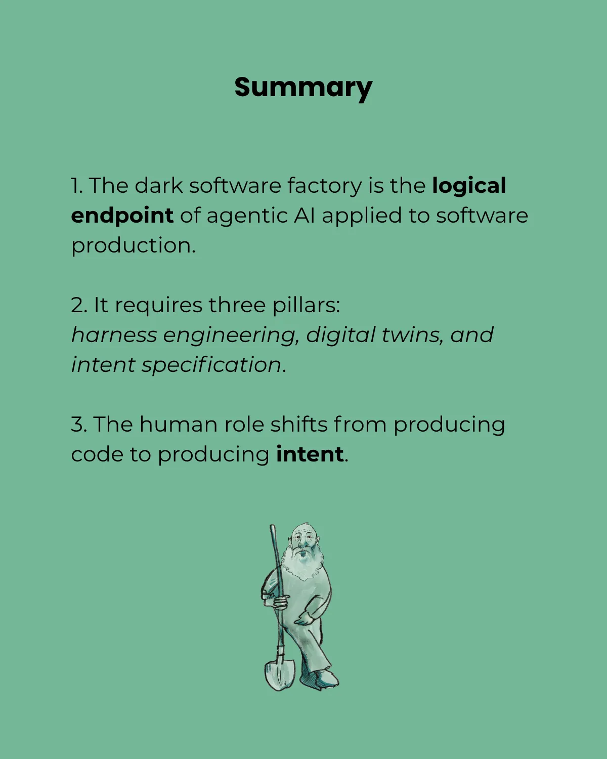 Dark Software Factory - Where specs go in and software comes out - slide 9 of 10